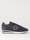 Philippe Model Branded Leather Sneakers In Blau