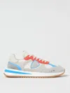 Philippe Model Olympique Sneakers In Leather And Fabric Color White, Grey And Orange In White 1