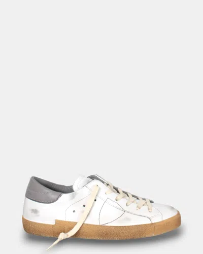 Philippe Model Sneakers  Mod. Prsx Low - Vt02 Veau 70/blanc Gris In White