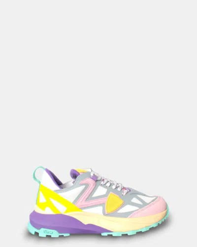 Philippe Model Sneakers  Mod. Rocx Low - Tp33 Mondoal Tech/blanc Roses In Multi