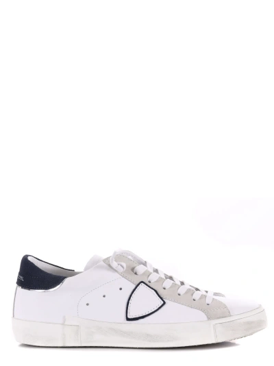 Philippe Model Sneakers  Prsx Low In Pelle Disponibile Store Scafati In Bianco/blu
