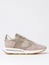 Philippe Model Sneaker In Breathable Technical Fabric And Suede In Beige