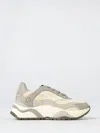 Philippe Model Odeon Low Sneakers In Beige Suede And Leather In Gold