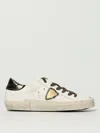 Philippe Model Low Top Leather Sneakers With Metallic Heel In White