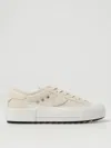 Philippe Model Low Top Leather Platform Sneakers In Yellow Cream