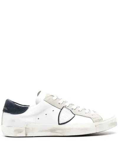 Philippe Model Sneakers Prsx In White And Blue Leather