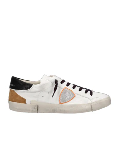 Philippe Model Prsx Lace Up Low Man Sneakers In White