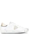 Philippe Model Contrasting Croc-effect Sneakers In White