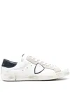 Philippe Model Sneakers Prsx In White And Blue Leather In White