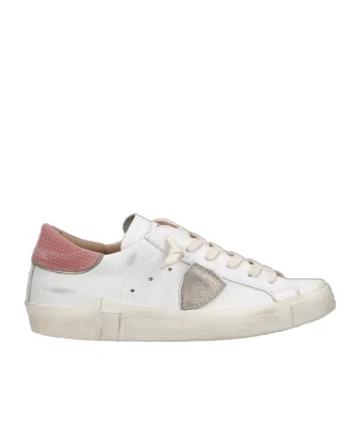 Philippe Model Prsx Low Leather Sneakers In White