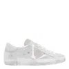 Philippe Model Prsx Leather Sneakers In Silver