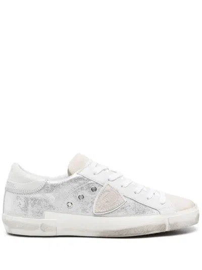 Philippe Model Prsx Leather Sneakers In White