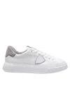 Philippe Model Sneakers Temple Low Man In Leather Color White/grey  In White