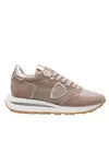 Philippe Model Sneaker In Breathable Technical Fabric And Suede In Beige