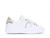 Philippe Model 'temple' Sneakers In White And Gold Leather In White