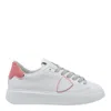 Philippe Model Low Top Leather Sneakers With Contrast Heel Tab In White