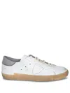 Philippe Model Low Top Sneakers With Perforated Round Toe In White