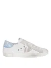 Philippe Model Leather Sneakers With Suede Accents In White