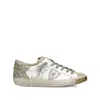Philippe Model Sneakers Prsx Women With Glitter Heel Tab In White