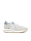 Philippe Model Tropez Haute Sneakers In Grey Suede And Fabric In White, Light Blue