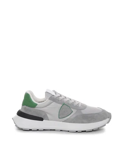 Philippe Model Sneakers With Suede Panels In Grey
