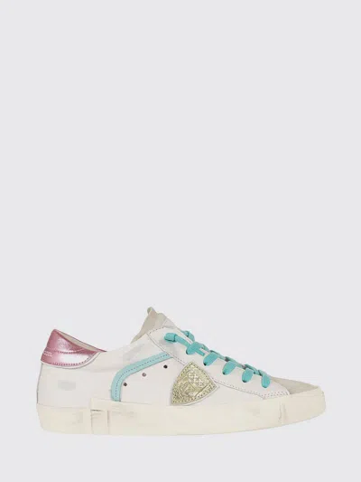 Philippe Model Prsx Sneakers By In Used Leather And Animal Print Pony Hair In White