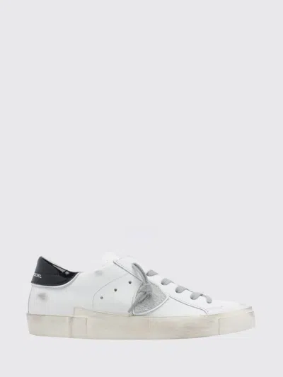 Philippe Model Prsx Sneakers By In Used Leather And Animal Print Pony Hair In White