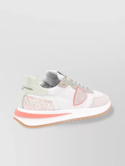 Philippe Model Sparkling Low Top Sneakers With Metallic Accents In Multi
