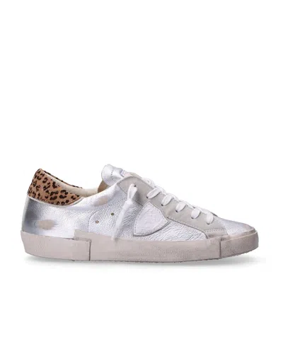Philippe Model Stylish Sneakers For Women In Silver