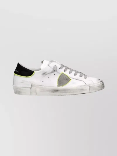 Philippe Model Stylish Sneakers With Unique Design Features In White
