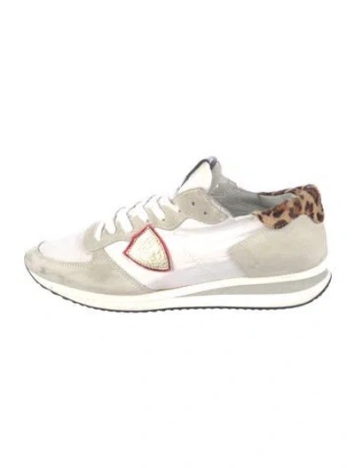 Pre-owned Philippe Model Suede Animal Print Sneakers In Neutral