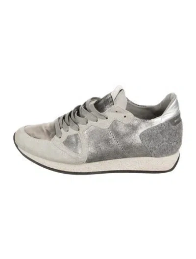 Pre-owned Philippe Model Suede Athletic Sneakers In Metallic