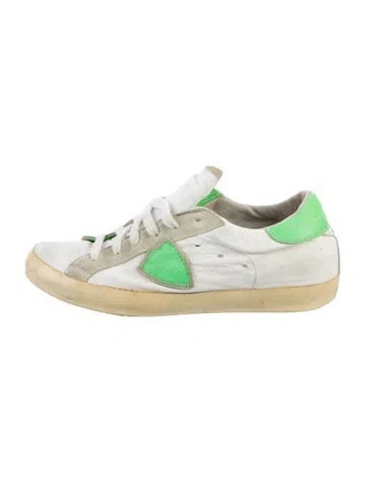 Pre-owned Philippe Model Suede Athletic Sneakers In White