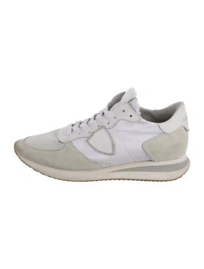 Pre-owned Philippe Model Suede Athletic Sneakers In White