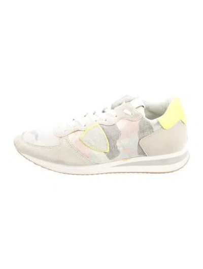 Pre-owned Philippe Model Suede Camouflage Print Athletic Sneakers In Neutrals