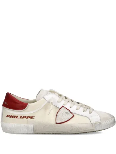 Philippe Model Suede-panelled Low-top Sneakers In Neutral