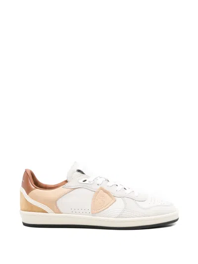 Philippe Model Suede Panelled Sneakers In Neutral