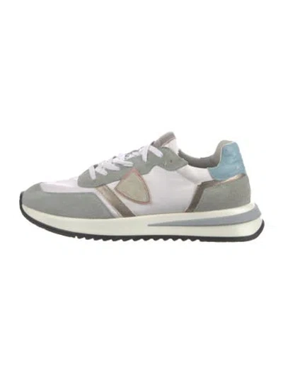 Pre-owned Philippe Model Suede Printed Sneakers In White