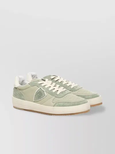 Philippe Model Suede Sneakers With Calfskin Panels