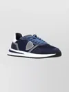 Philippe Model Suede Sneakers With Raised Sole And Mesh In Blue