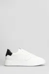 Philippe Model Temp Low Sneakers In White Leather In White