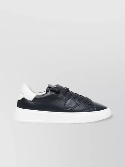 Philippe Model Temple Calfskin Sneakers Silver Accents