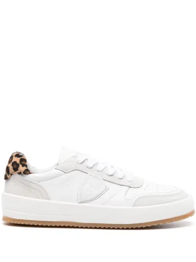 Philippe Model Temple Leather Sneakers In 白色
