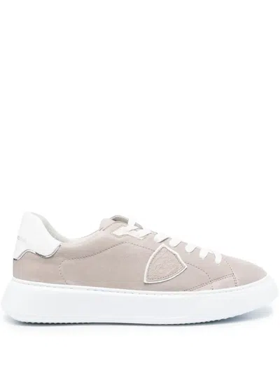 Philippe Model Temple Leather Sneakers In Grey