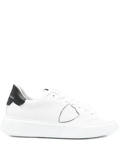 Philippe Model "temple" Leather Sneakers In White