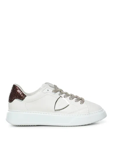 Philippe Model Temple Leather Trainers In White