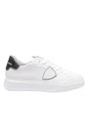 Philippe Model Temple Low Leather Sneakers, Black And White In Multi