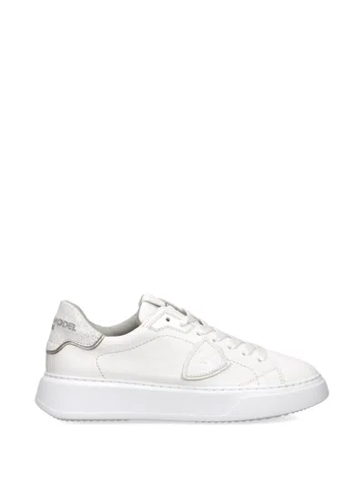 Philippe Model Temple Low Leather Sneakers In White