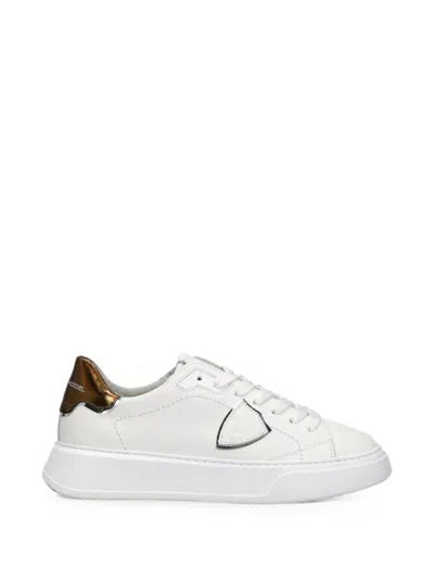 Philippe Model Temple Low Leather Sneakers In White