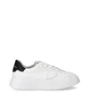 Philippe Model Temple White Black Leather Sneaker In Animal Print